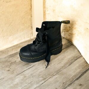 Dr Martens Sinclair Platform Boot Black Leather Sz 8 LEFT ONLY Replacement Sngle